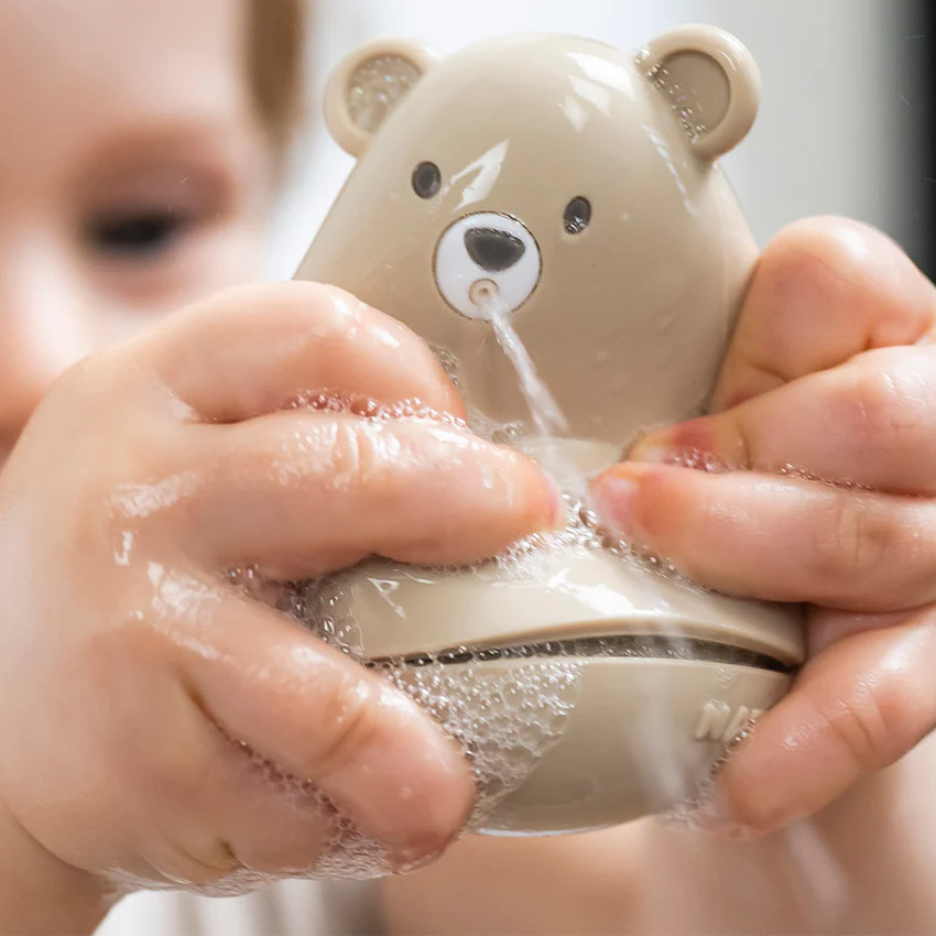 Jouet de bain -  Set de 3 - Silicone - Framboise/Rose clair/Sable 