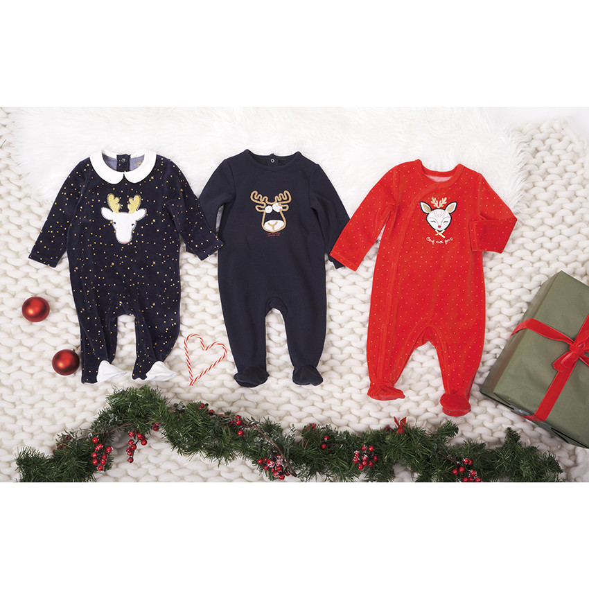 Pyjama in fleece met sherpa effect en rendier voor babyjongen 