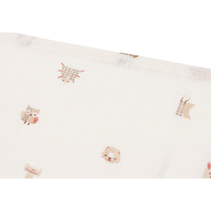Lange tétra gaze de coton 70x70cm 3pcs Animal Friends 
