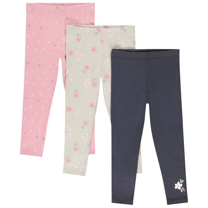 Lot de 3 leggings fantaisie en jersey pour bébé fille 