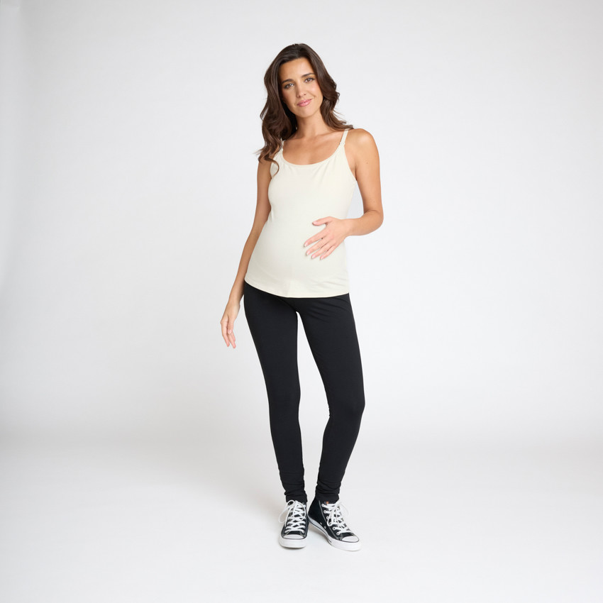 Legging de grossesse à bandeau haut uni 