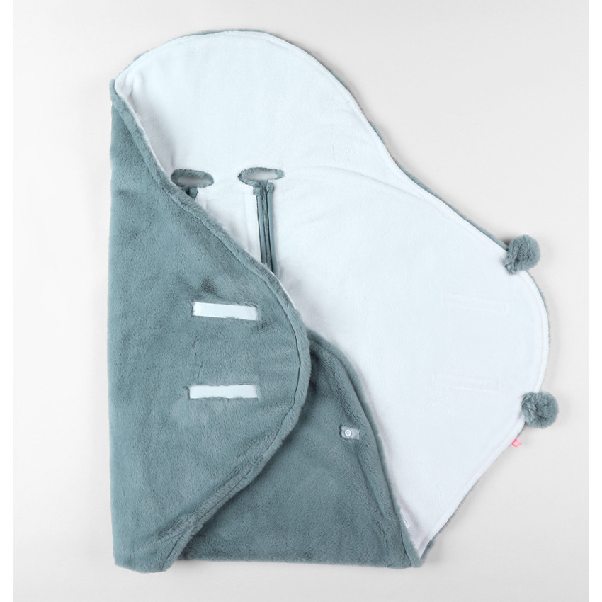 Couverture promenade Fausse Fourrure Bleu Canard MM25 