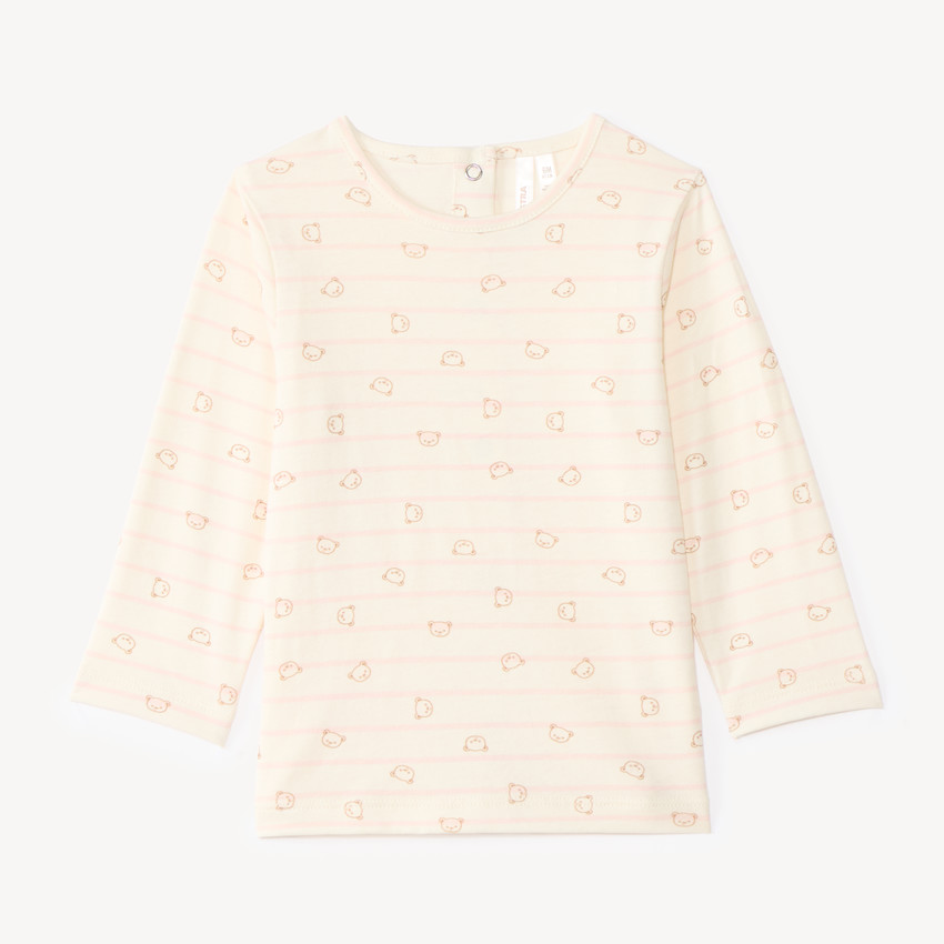 Ensemble salopette et t-shirt manches longues motifs ourson pour bébé fille 