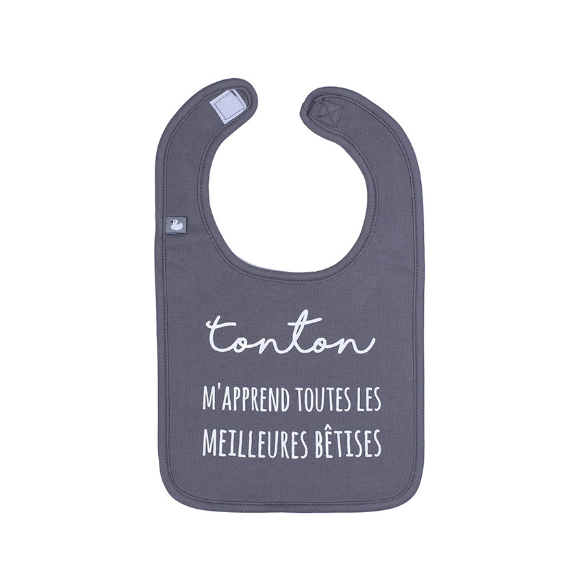 Bavoir "Tonton m'apprend toutes les meilleures bêtises" 