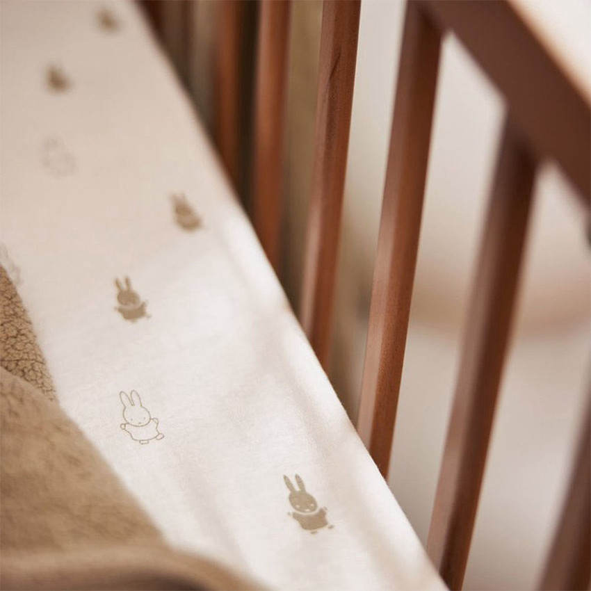 Drap housse en jersey 40/50 x 80/90 cm Happy Miffy olive green 