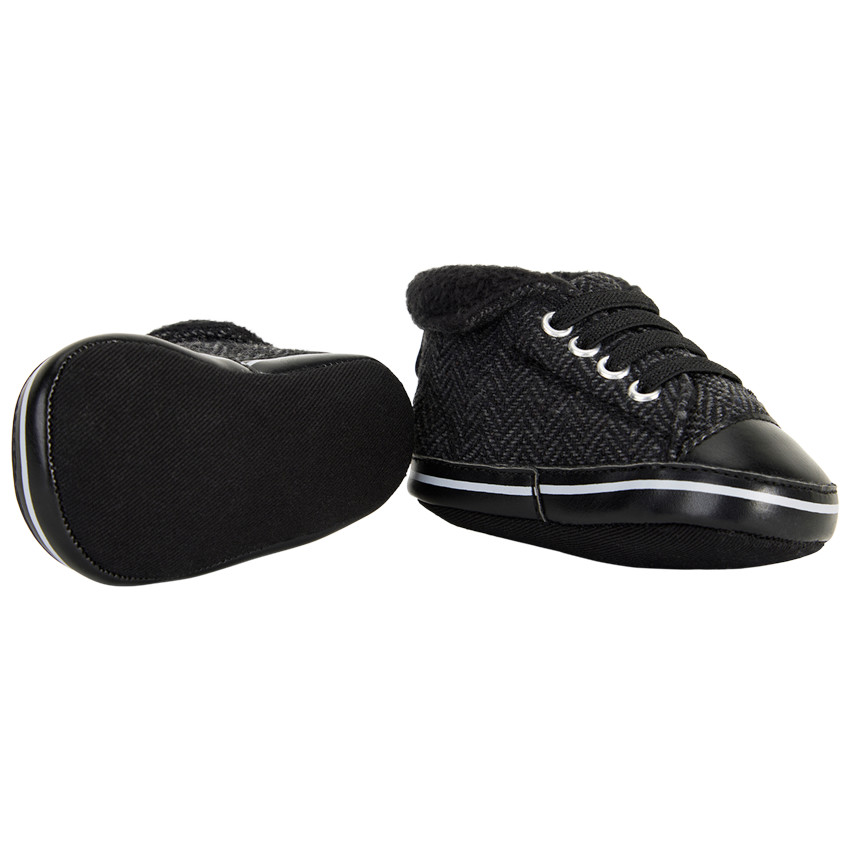 Baskets montantes à revers effet tricot pour bébé garçon 