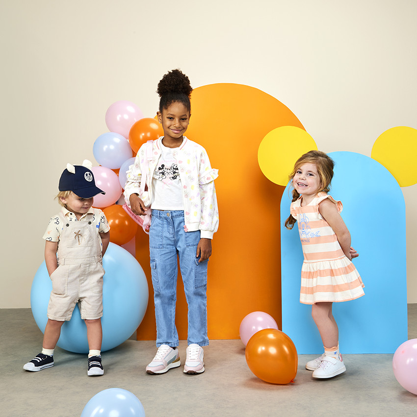 Robe manches courtes rayée print Minnie Disney pour bébé fille 