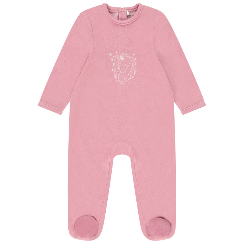 Dors-bien en velours print fantaisie pour bébé fille 