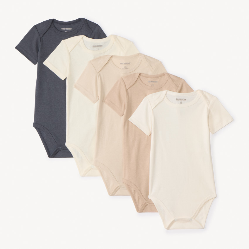 Set van 5 bodies met korte mouwen voor baby