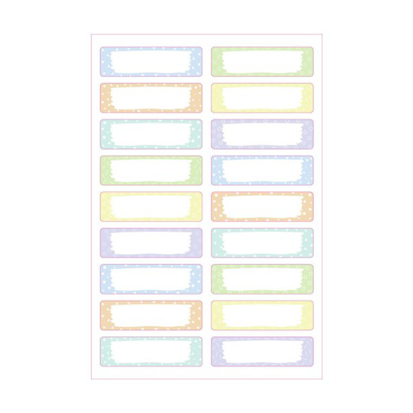 36 zelfklevende etiketten voor kleding Pastelmotief 