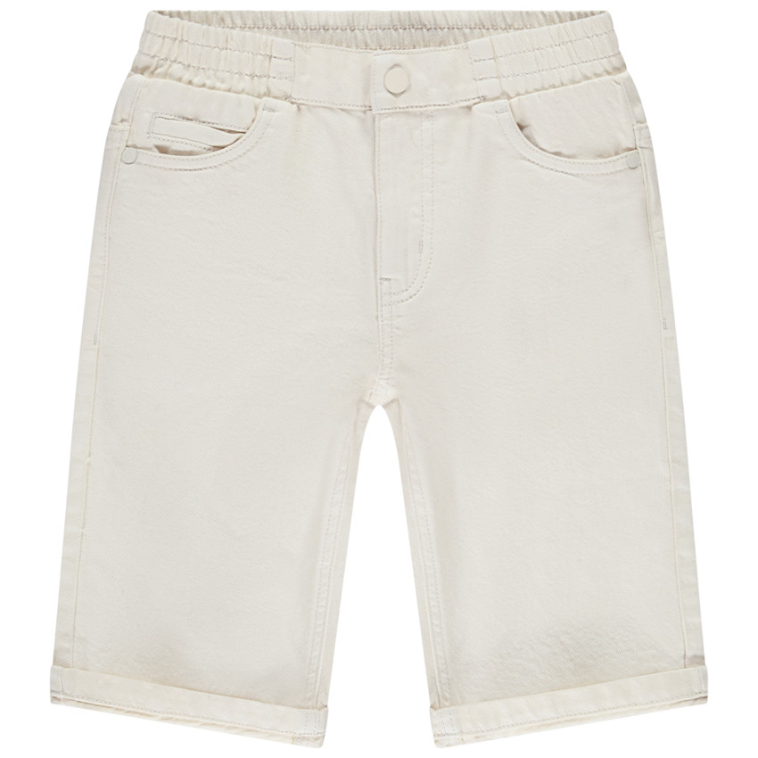 Bermuda en jean uni avec taille élastiquée pour garçon 