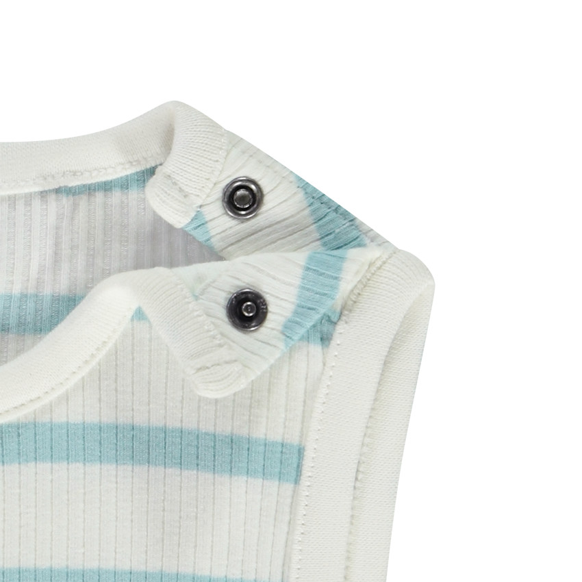 Mouwloos shirt in jersey met strepen en palmprint voor baby jongen 