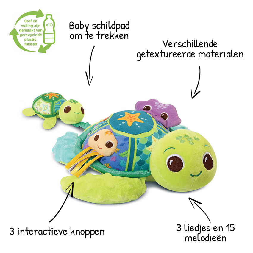 Peluche Juju maman tortue éveil des sens NL 