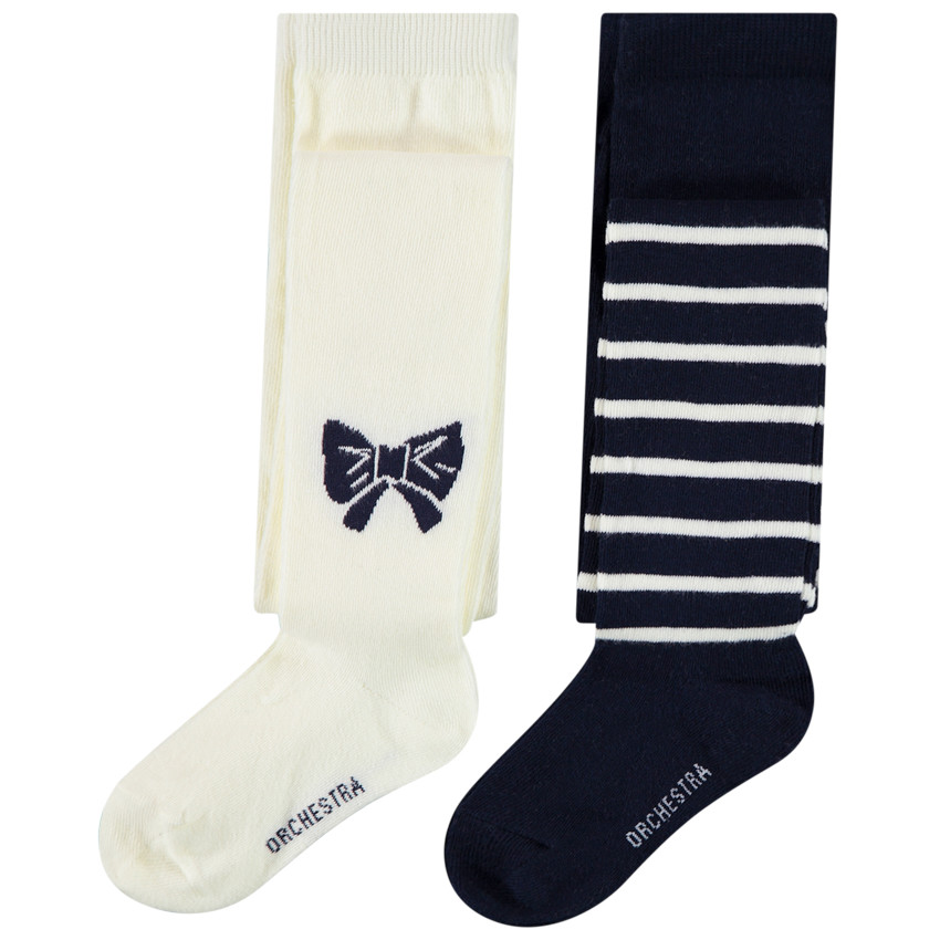 Lot de 2 paires de collants épais fantaisie pour fille  