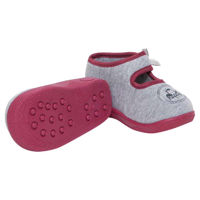 Hoge meisjespantoffels met patch en strik 