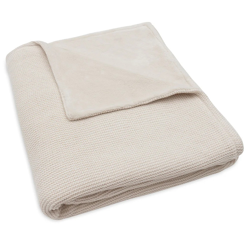 Couverture lit bébé - Basic Knit - Avoine/Velours - 100x150 cm 