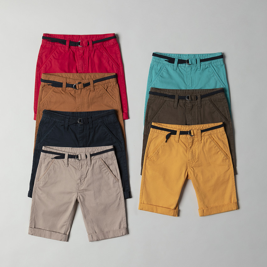 Bermuda van katoen met verstelbare tailleband 