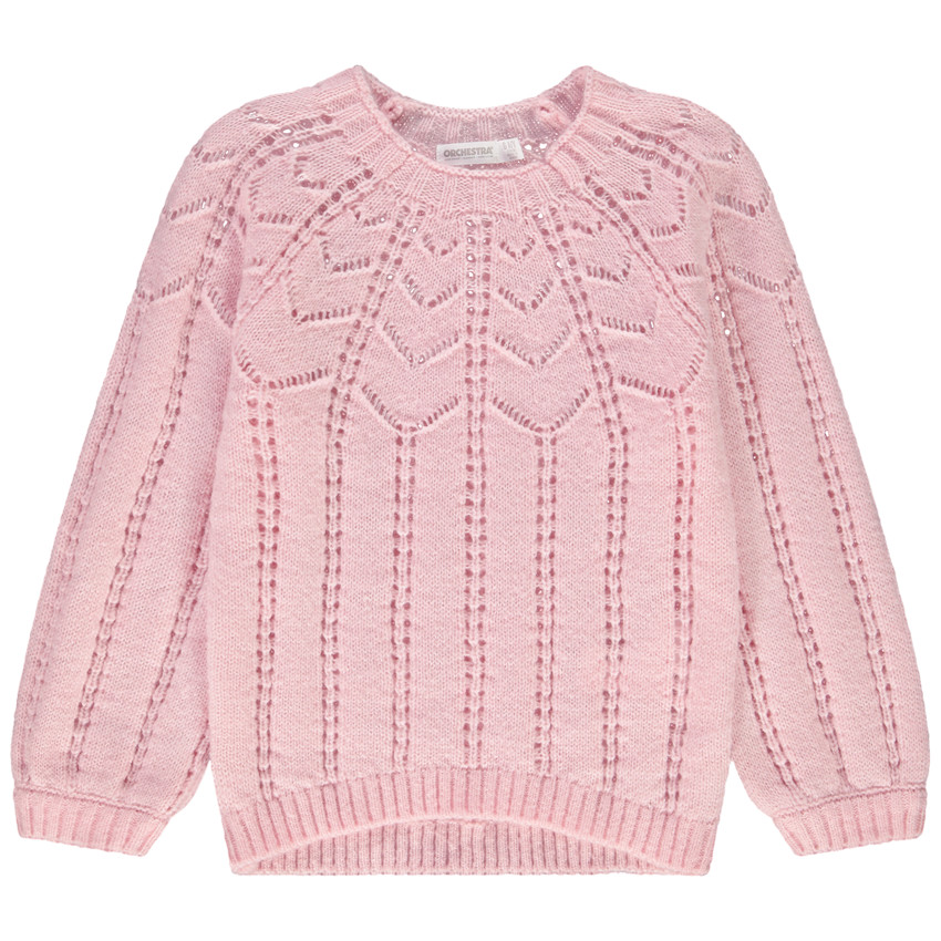 Pull en tricot ajouré pour fille 