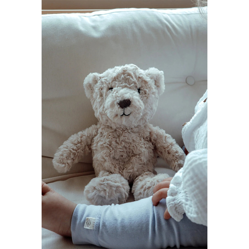 Knuffel witte ruis-beer Lou oplaadbaar 29cm Beige 