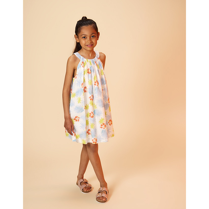 Robe en coton imprimé fleuri pour fille 