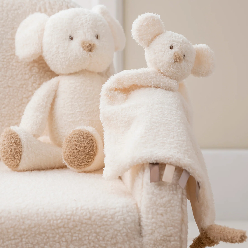 Peluche - Souris Teddy - Ecru - 34 cm 