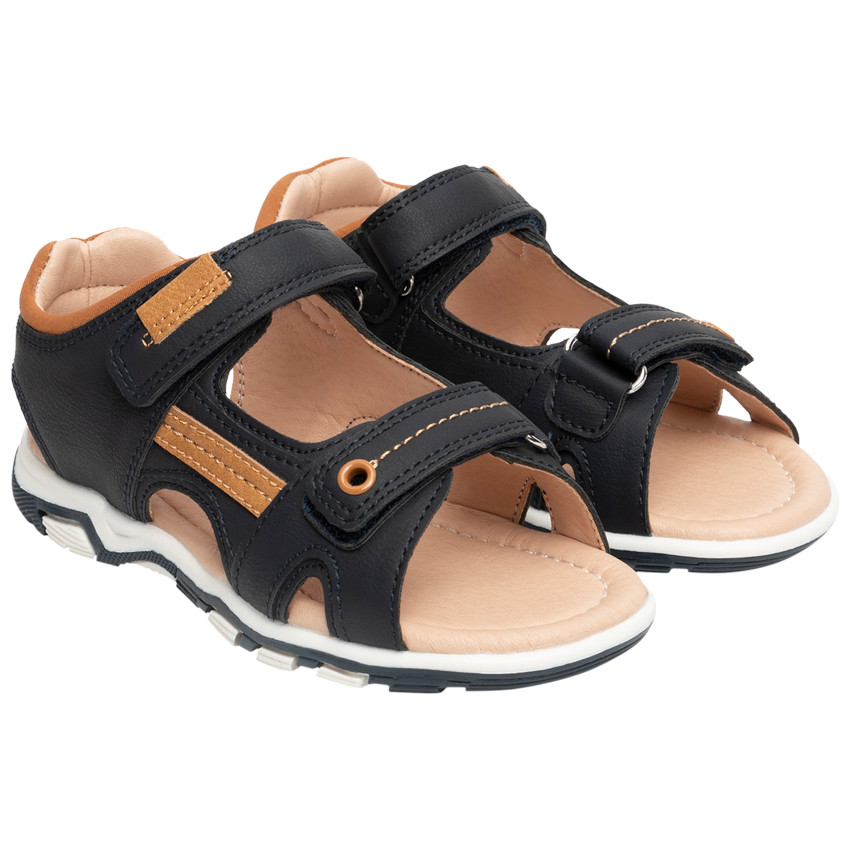 Sandales velcro à empiècements contrastés pour garçon 