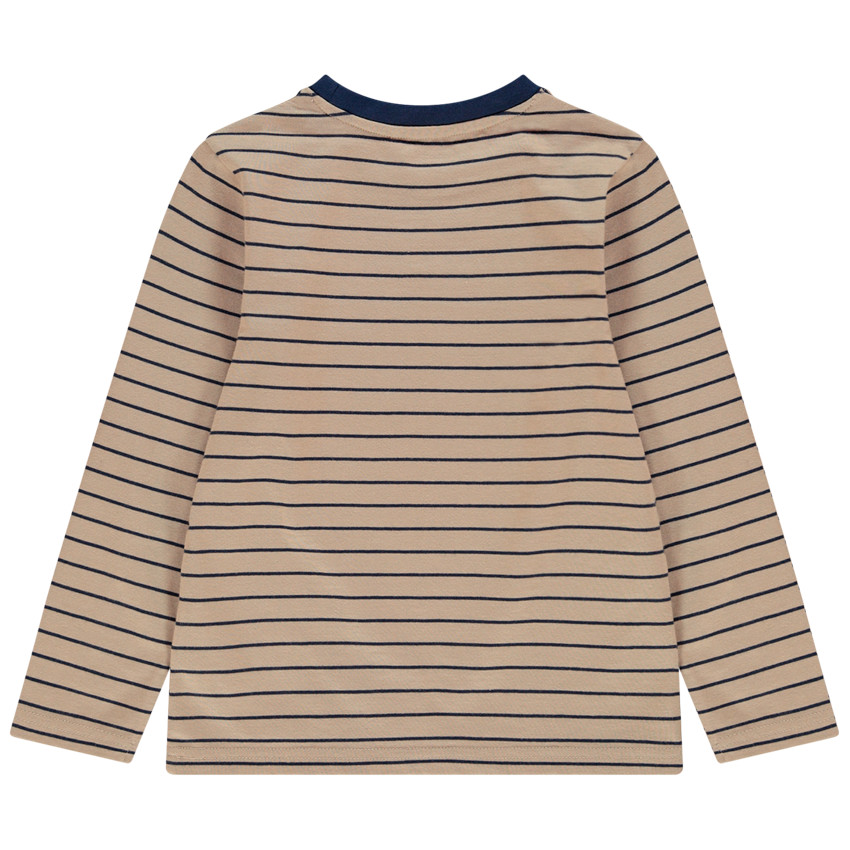 Gestreept T-shirt met lange mouwen, voor jongens. Met tijgerprint 