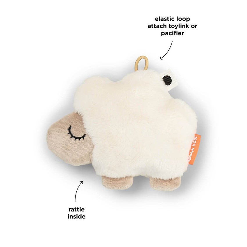Kleine sensorische rammelaar Sheepy Zand 