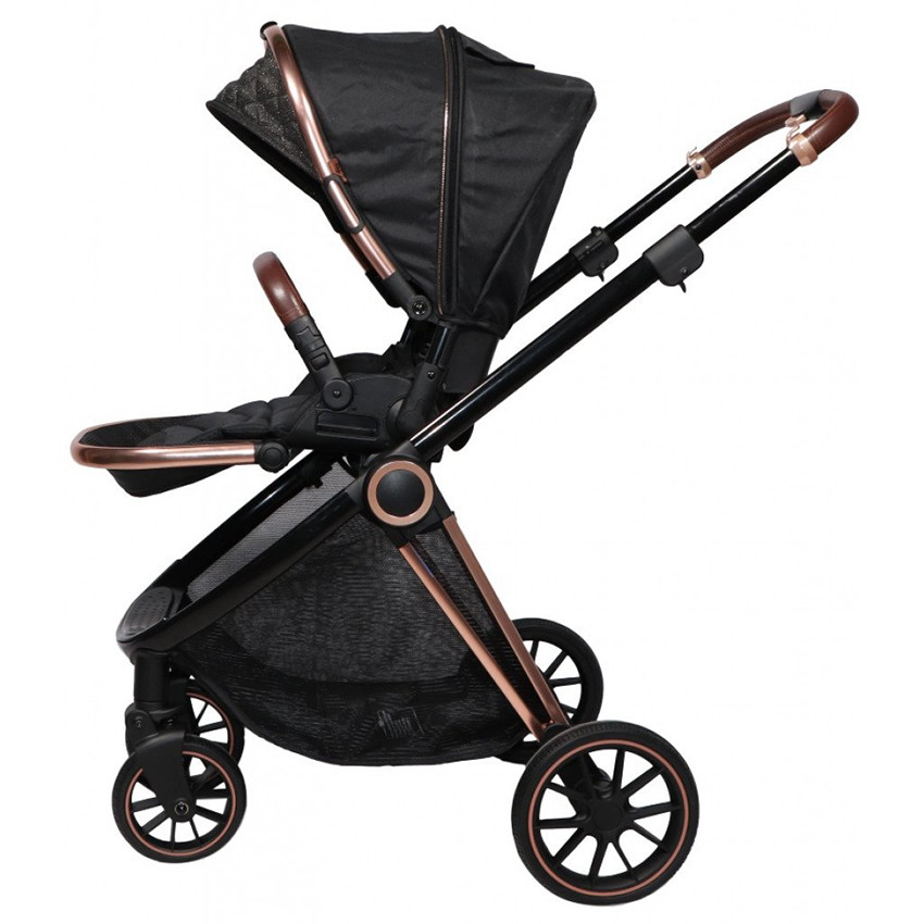 Poussette duo avec nacelle Fenix - Noir/Rose Gold 
