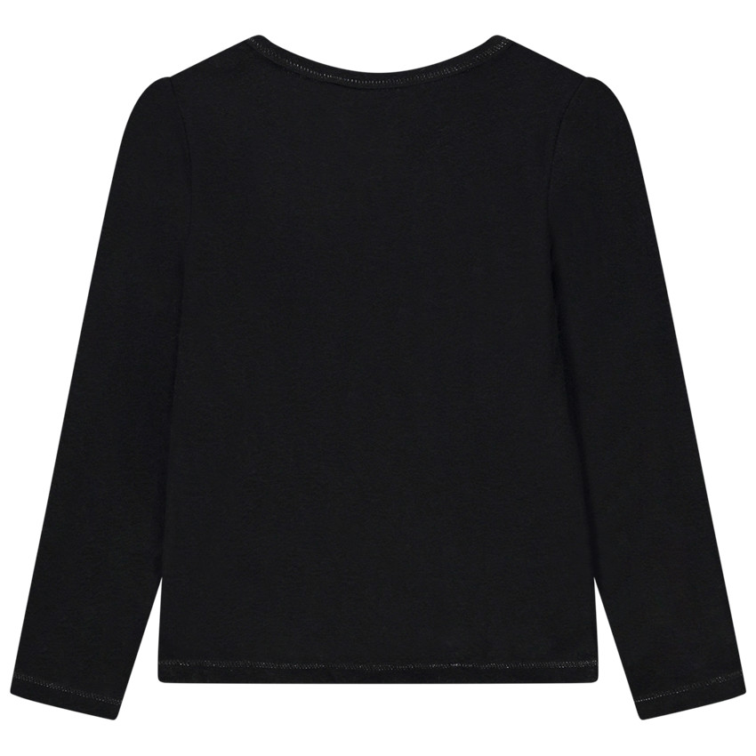 T-shirt lange mouwen met fantasie glitterprint voor meisjes 