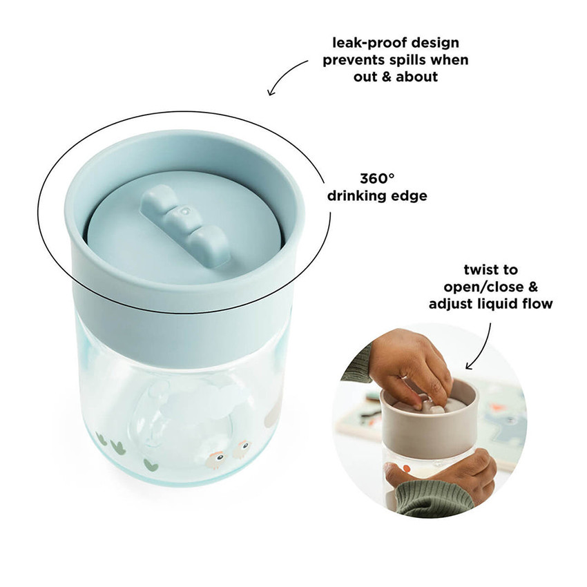Gobelet d'apprentissage bord 360° Tiny Farm Bleu 