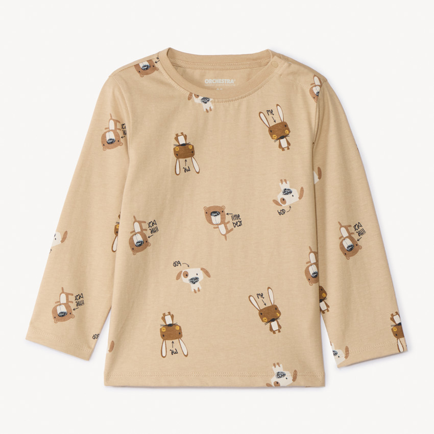 T-shirt manches longues imprimé fantaisie pour bébé garçon 