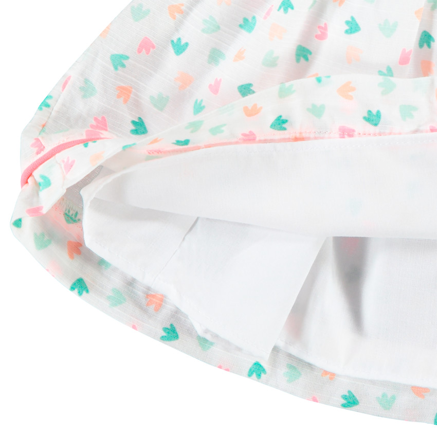 Ensemble robe manches courtes et bloomer imprimés pour bébé fille 