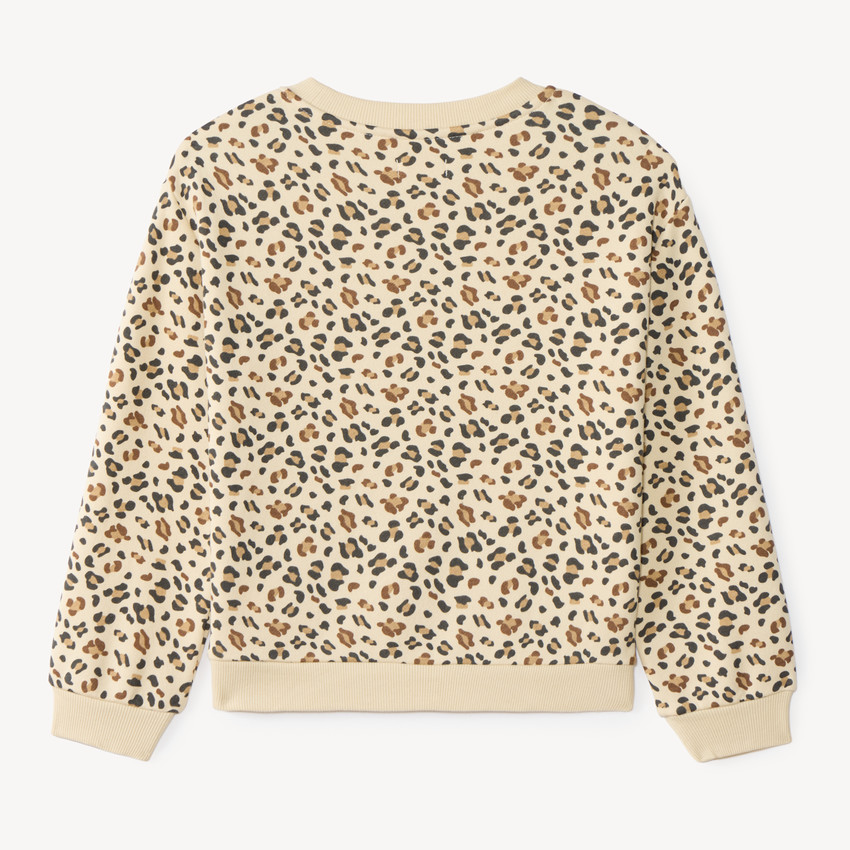 Sweat molleton fille imprimé léopard 