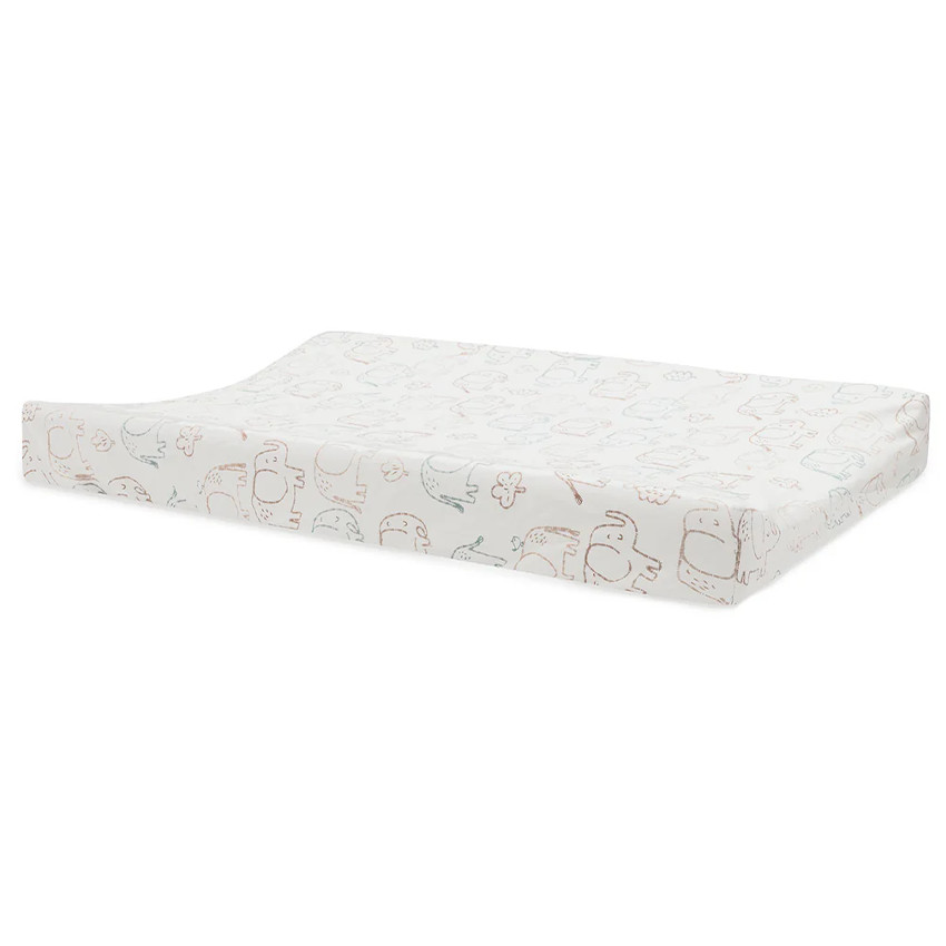 Housse matelas à langer jersey - Elephant Tales - 50x70 cm 