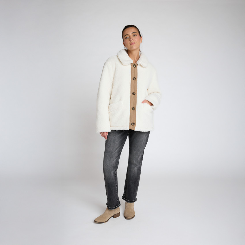 Veste molleton en sherpa moutonné pour femme  