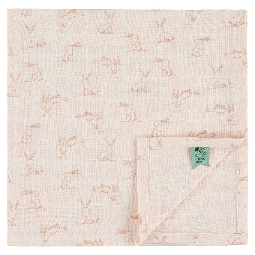Langes tétra mousseline 55x55cm Rosy Rabbit 3pcs  