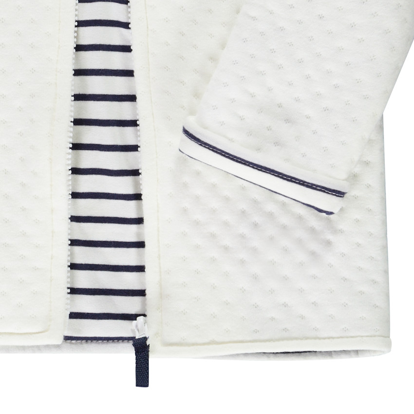 Gewatteerd jack met kap en 3D-oortjes voor babyjongens 