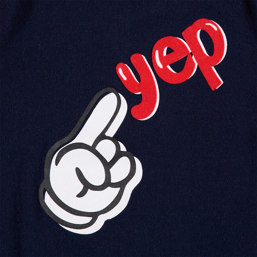 Pull en tricot bicolore print main de Mickey Disney 