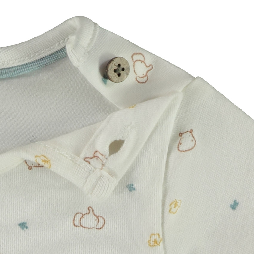 Twee-delige set met geborduurde romper voor babyjongen 