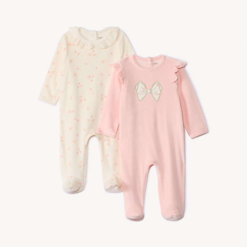 Lot de 2 dors-bien en velours fantaisie pour bébé fille  