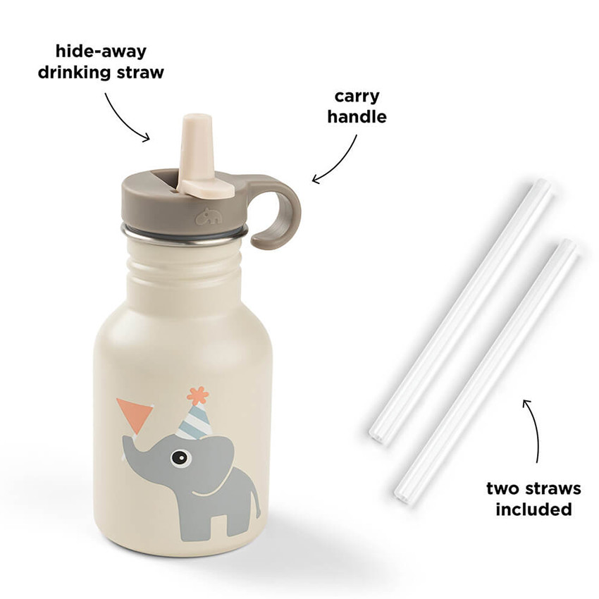 Drinkfles met rietje Tiny Farm Zand 350ML 