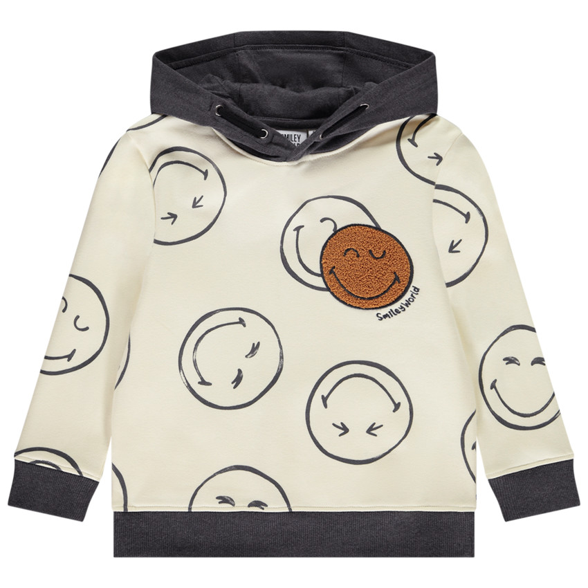 Sweat molleton imprimé SmileyWorld effet color block pour garçon 