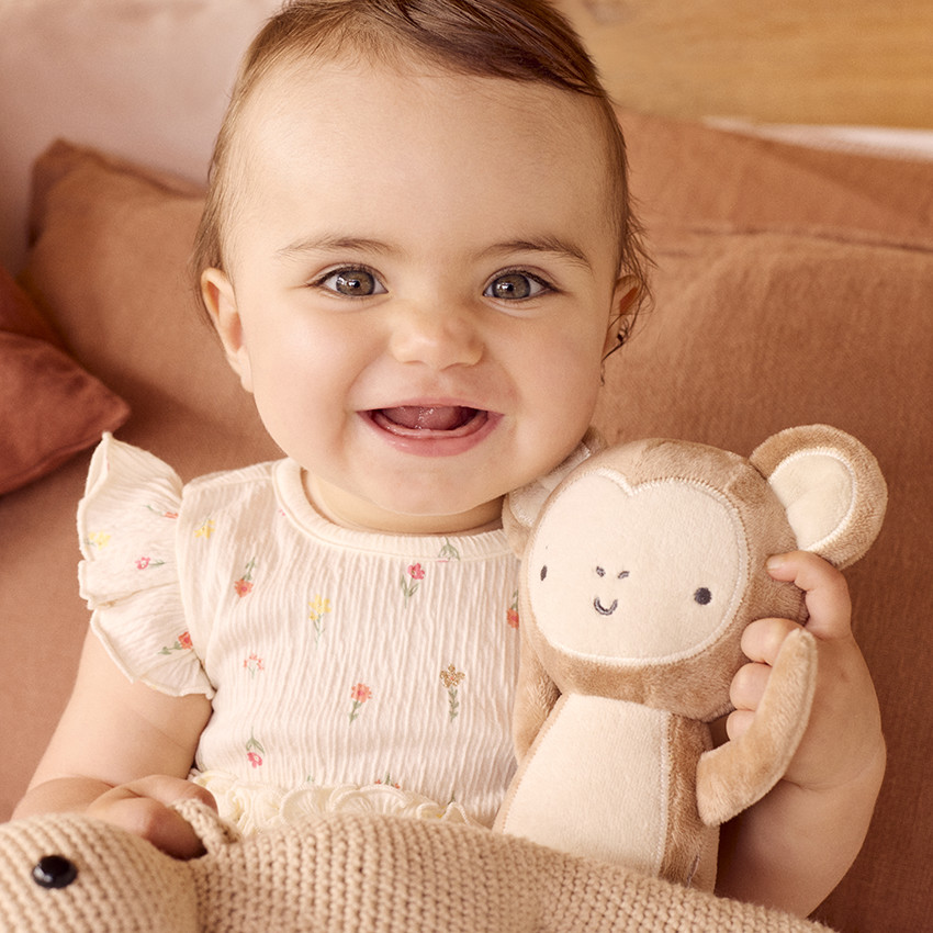 Jurk body in crinkle jersey met print voor meisjes 