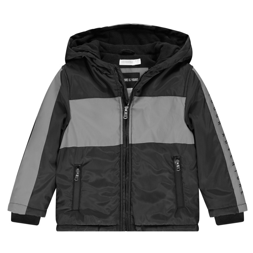 Coupe-vent en twill et padding recyclé avec empiècement contrastés pour garçon 