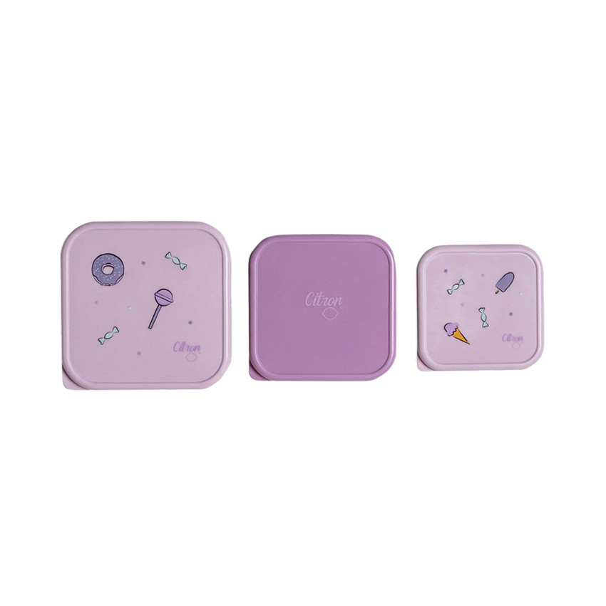 Set van 3 stapelbare roestvrije lunchbox Unicorn 