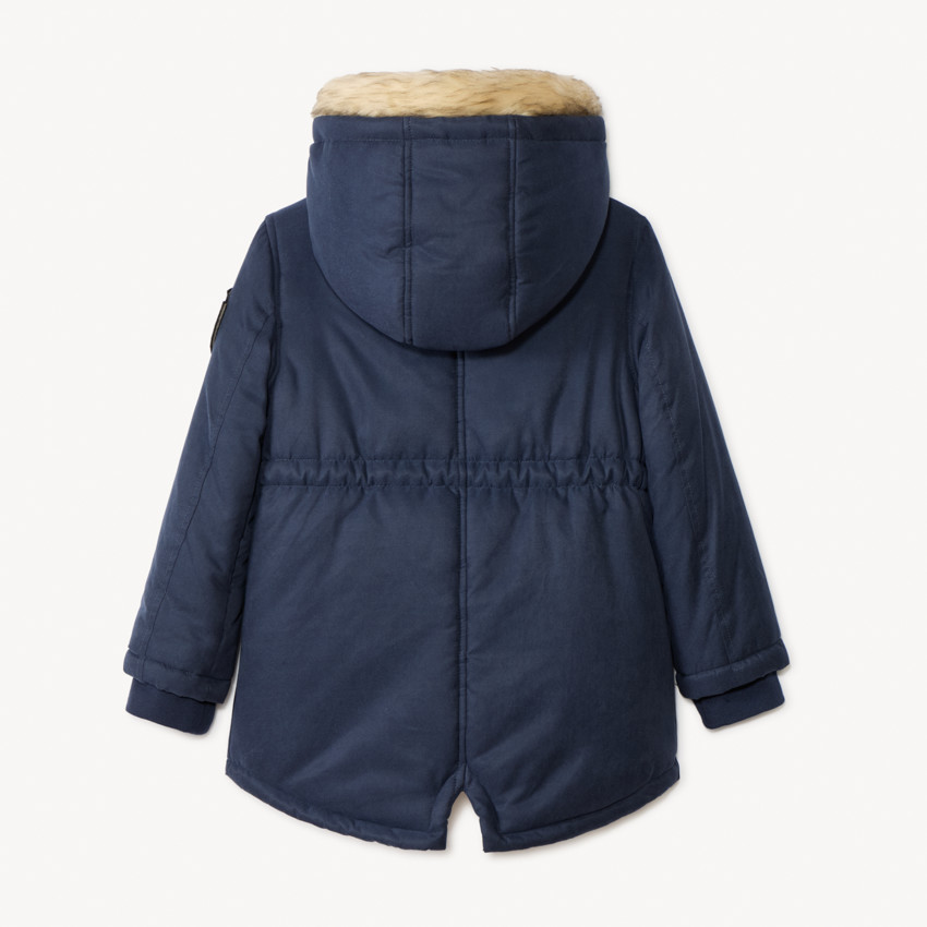 Parka déperlante à capuche effet fourrure pour fille 
