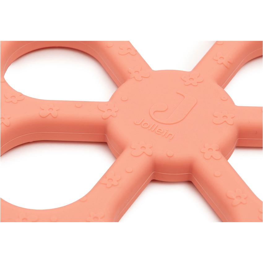 Bijtring silicone Flower Coral Roze 