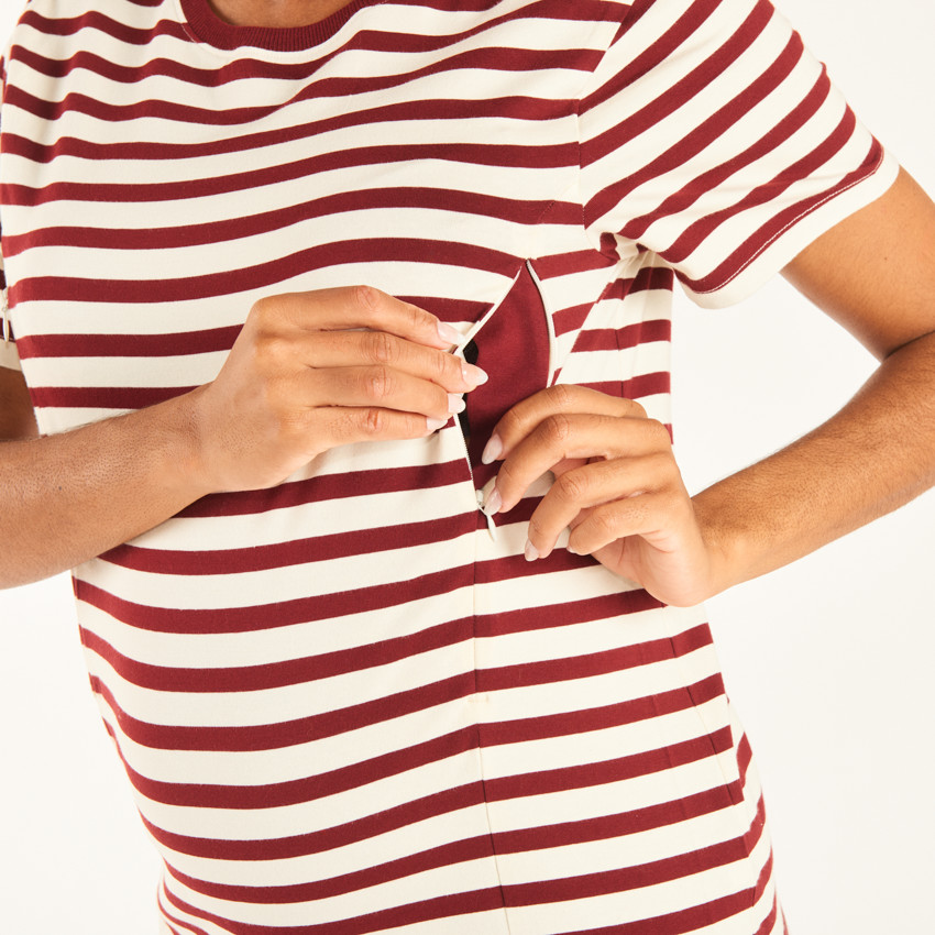 T-shirt met korte mouwen voor vrouwen die borstvoeding geven 