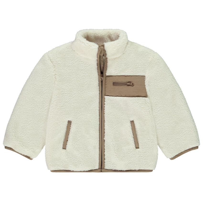Veste manches longues en sherpa uni pour bébé garçon  